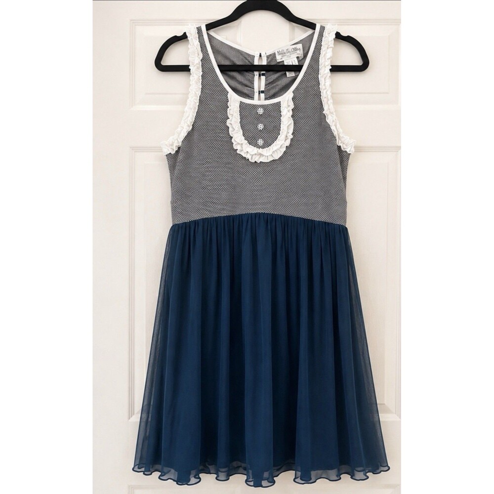 Matilda Jane Under the Stars Cher Dress Sz M Tulle Skirt Ruffle Shabby Chic Boho